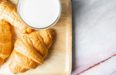 High angle view of breakfast