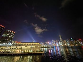 Illuminated city at night