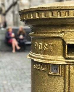 Close-up of mailbox