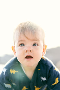 Close-up portrait of cute boy