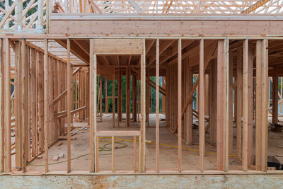 Low angle view of building under construction