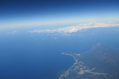 Aerial view of sea against sky