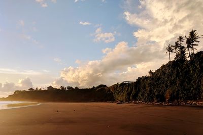 Scenic view of beach against sky