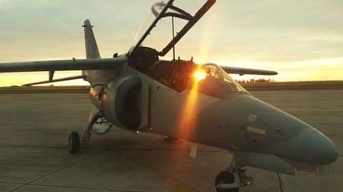 Close-up of airplane against sky