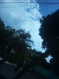 High angle view of swimming pool against sky