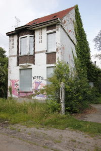 Exterior of old building against sky