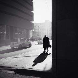 Woman walking in city