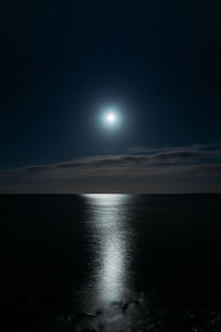 Scenic view of sea against sky at night