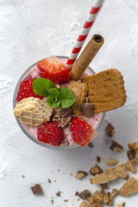 Close-up of dessert in plate