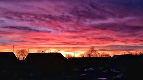 Scenic view of dramatic sky during sunset