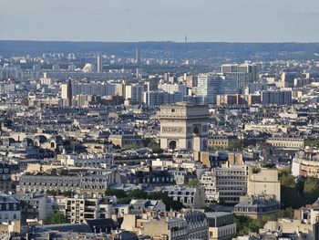 High angle view of cityscape against sky