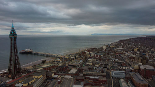 Blackpool tower on a stormy day