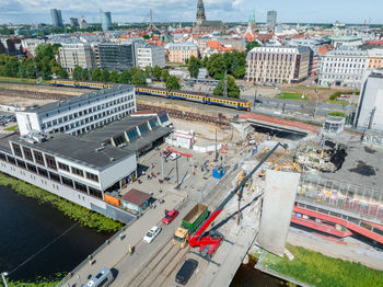 Demolition of the titanic building in the center of riga