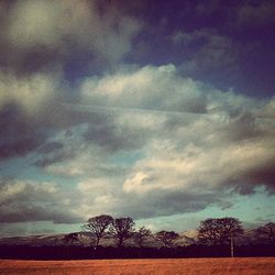 Scenic view of landscape against cloudy sky