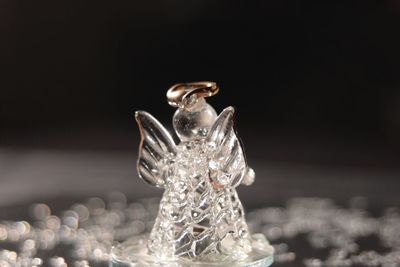 Close-up of glass figurine sculpture