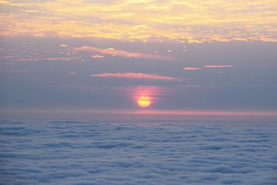 Scenic view of sea at sunset