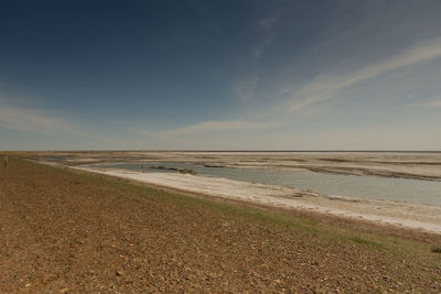 The road through the steppes to the aral sea.kazakhstan,2019