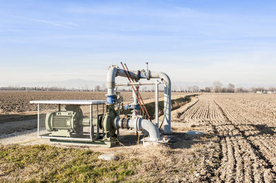 Agricultural field against sky