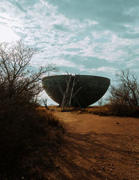 Scenic view of huge sculpture field against sky