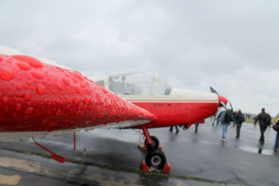 Close-up of red car