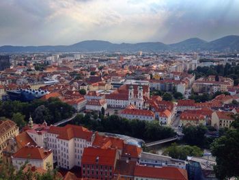 High angle shot of townscape