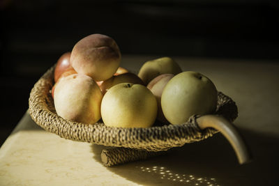 Close-up of fruits on table