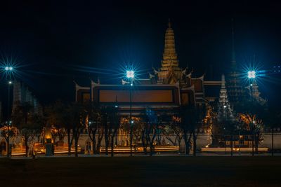 Illuminated buildings at night