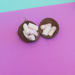 High angle view of chocolate on table