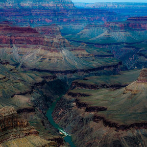 Aerial view of dramatic landscape