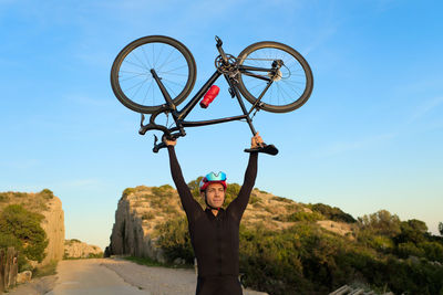 Low angle view of basketball hoop against sky