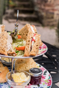 Close-up of food in plate on table