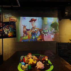 Multi colored toys on wall