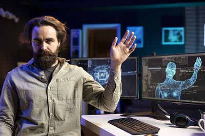 Young man using mobile phone