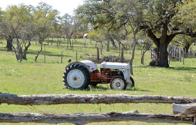 Tractor on field