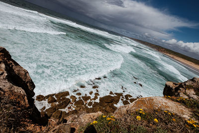 Scenic view of sea against sky