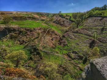 Scenic view of land against sky