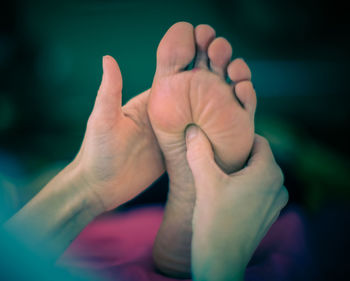 Close-up of woman hand