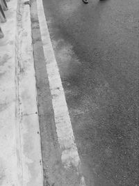 High angle view of zebra crossing on road