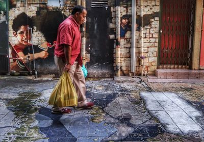 People working in street