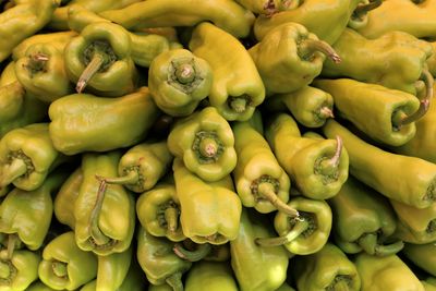 Full frame shot of chili peppers for sale at market