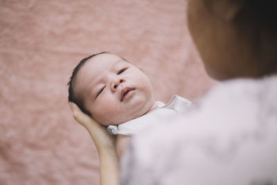 Portrait of mother and baby boy