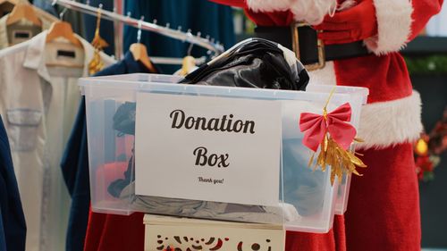 Rear view of woman wearing mask