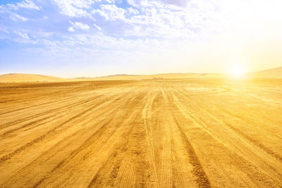 Scenic view of desert against sky