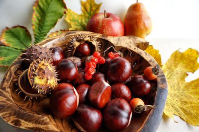 Close-up of fruits on table