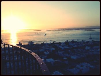 Scenic view of sea at sunset