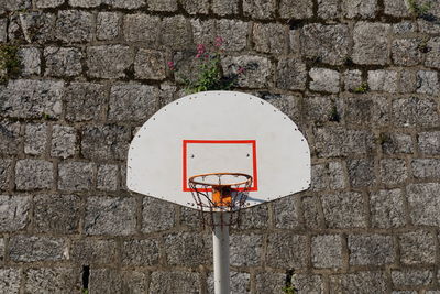 Old street basketball hoop, sports equipment