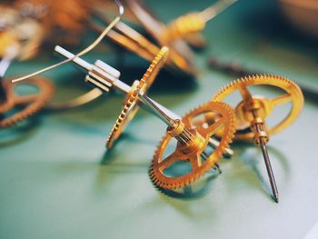 Clock gears on table