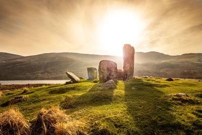 Uragh stone circle, gleninchaquin park, beara peninsula, ireland