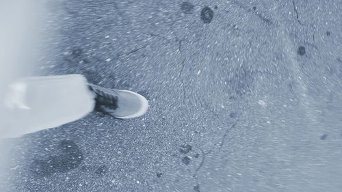 High angle view of snow