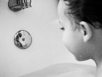 Portrait of man in bathroom